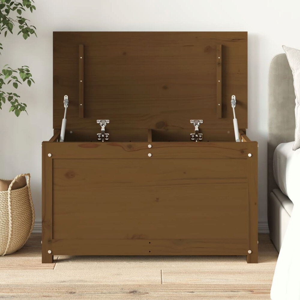 vidaXL Förvaringslåda honungsbrun 80x40x45,5 cm massiv furu