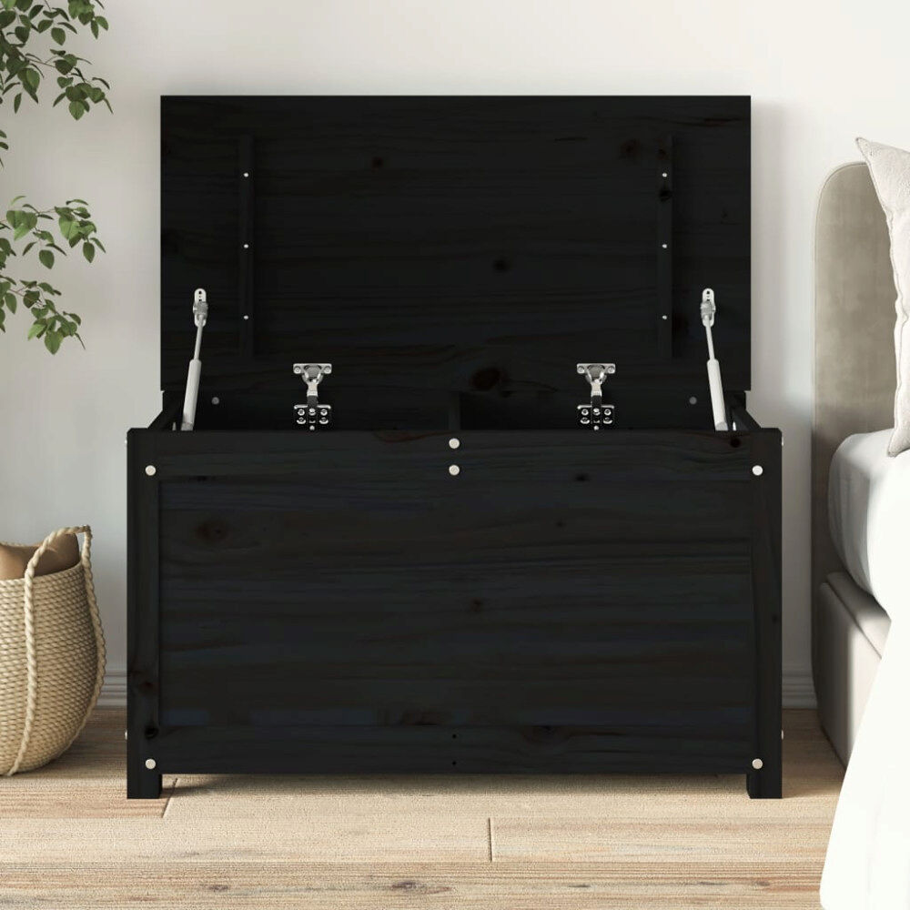 vidaXL Förvaringslåda svart 80x40x45,5 cm massiv furu