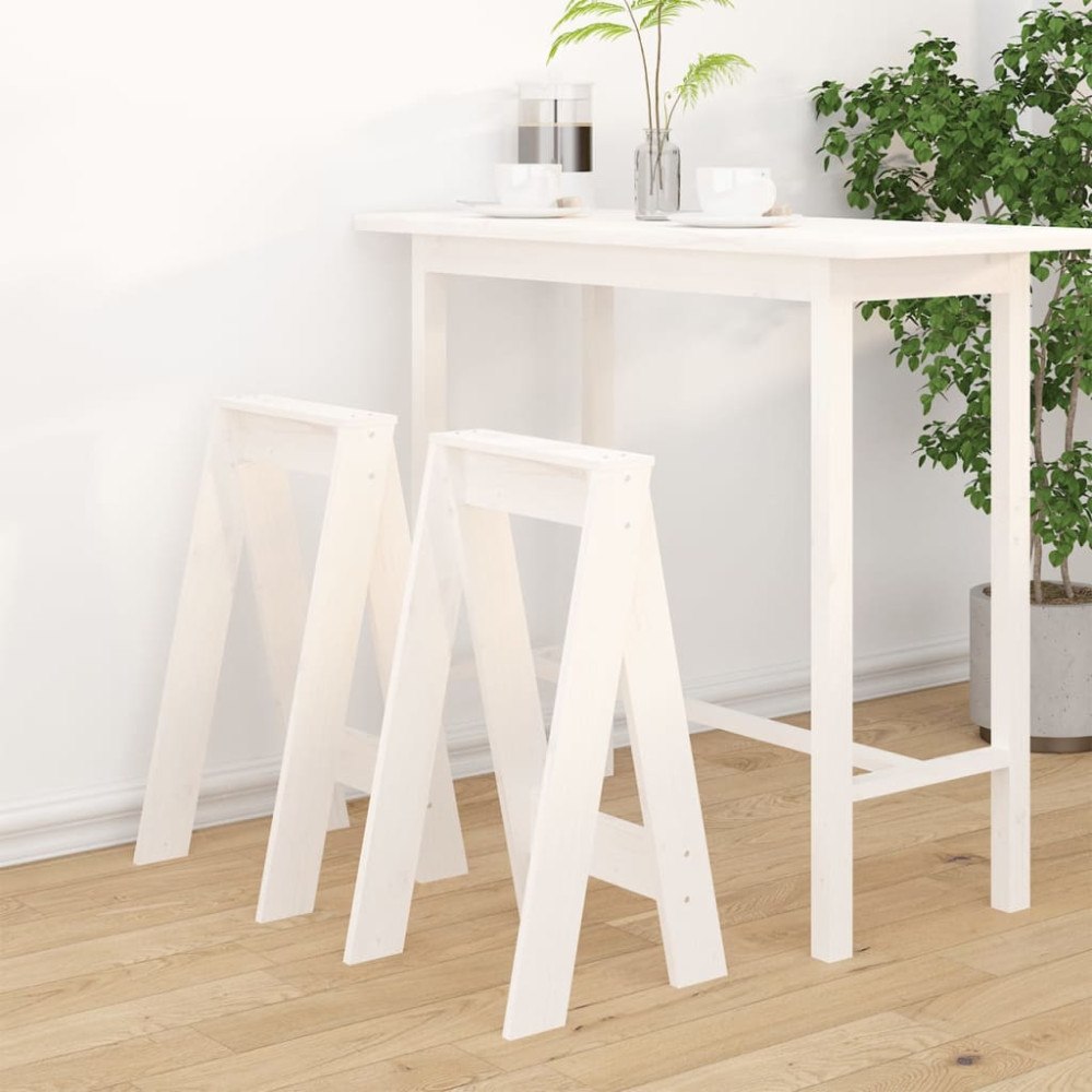 vidaXL Pallar 2 st vit 40x40x75 cm massiv furu