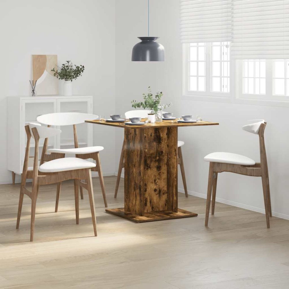 vidaXL Matbord rökfärgad ek 80x80x75 cm konstruerat trä