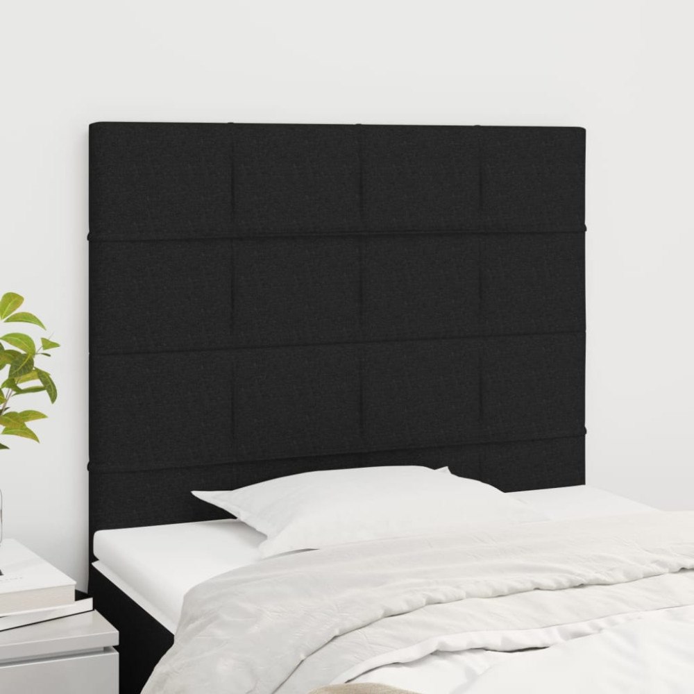 vidaXL Sänggavel svart 80x5x118/128 cm tyg