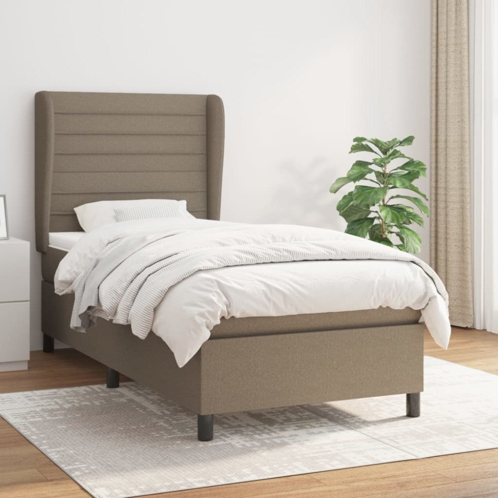 vidaXL Ramsäng med madrass taupe 100x200 cm tyg
