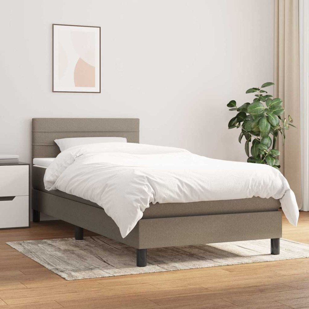 vidaXL Ramsäng med madrass taupe 100x200 cm tyg