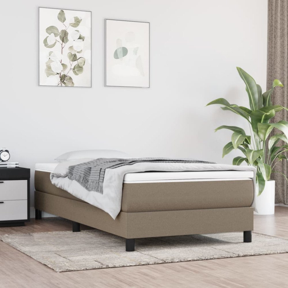 vidaXL Ramsäng med madrass taupe 100x200 cm tyg