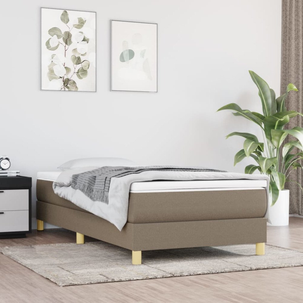 vidaXL Ramsäng med madrass taupe 100x200 cm tyg