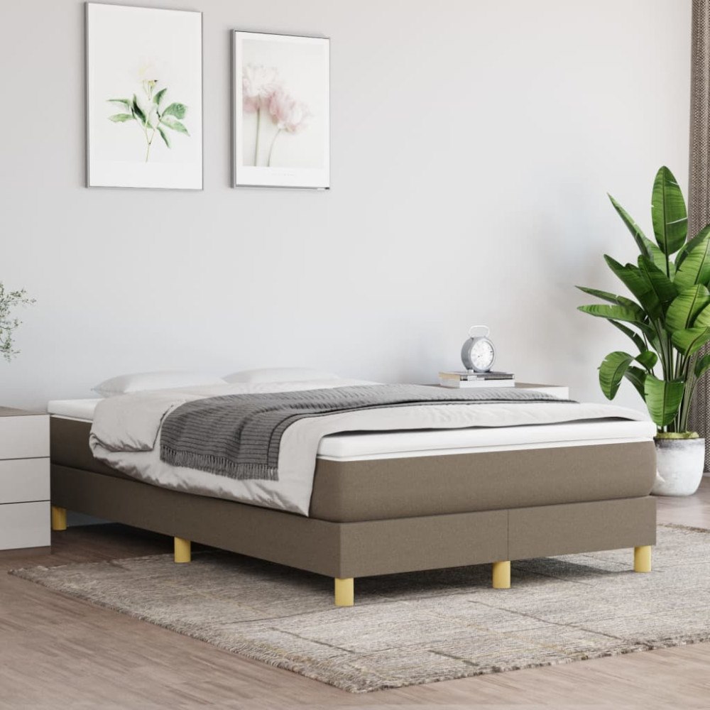 vidaXL Ramsäng med madrass taupe 120x200 cm tyg