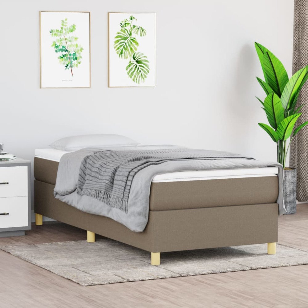 vidaXL Ramsäng med madrass taupe 100x200 cm tyg