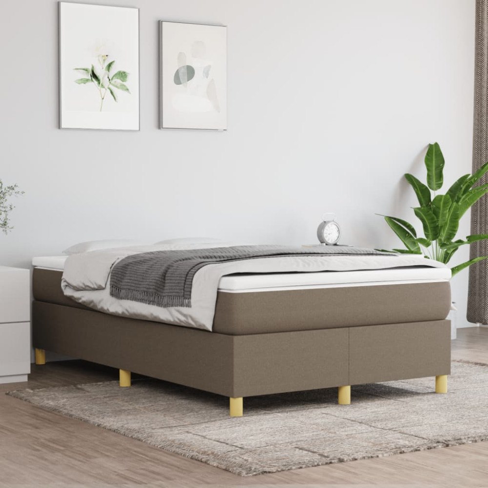 vidaXL Ramsäng med madrass taupe 120x200 cm tyg
