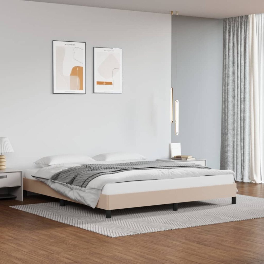 vidaXL Sängram cappuccino 160x200 cm konstläder