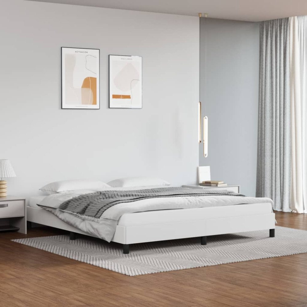 vidaXL Sängram vit 180x200 cm konstläder