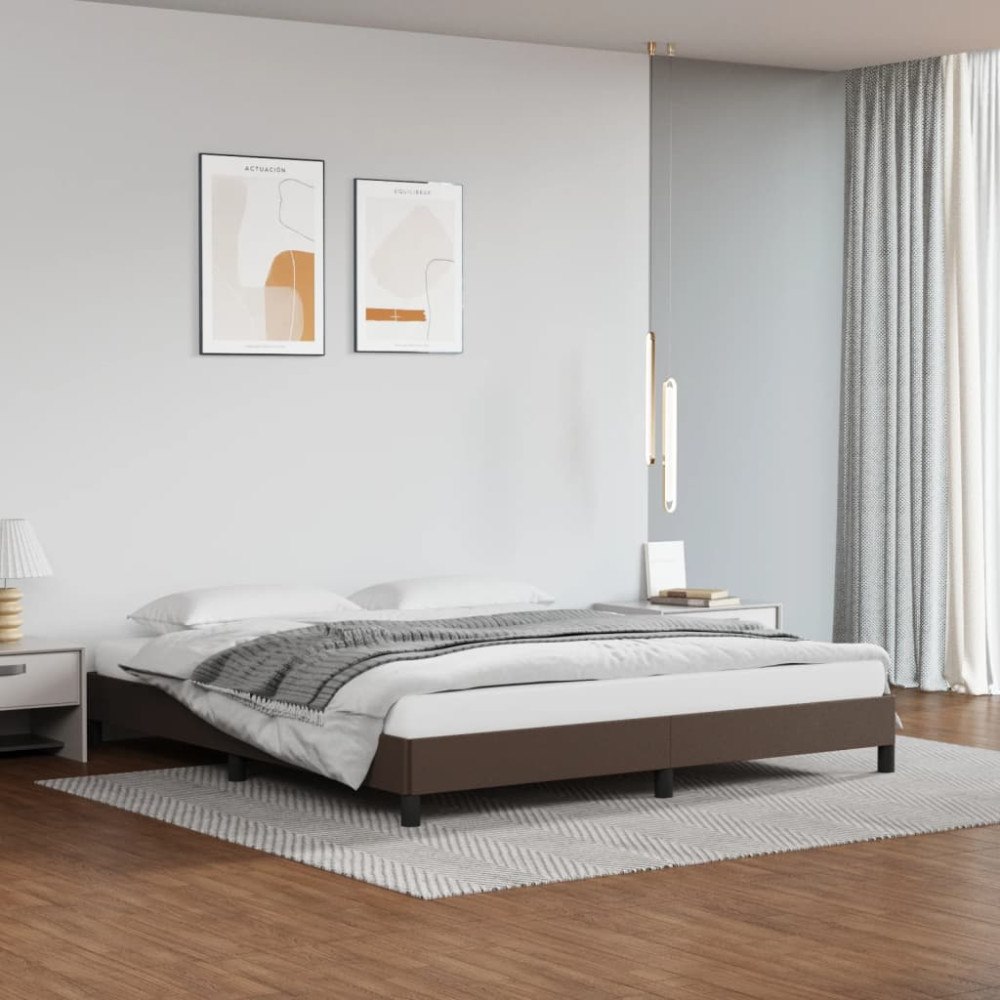 vidaXL Sängram brun 180x200 cm konstläder