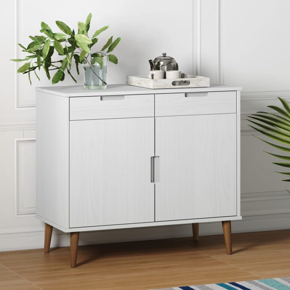 vidaXL Skänk MOLDE vit 90x40x80 cm massiv furu