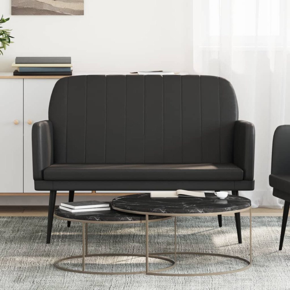 vidaXL Bänk svart 107x80x81 cm konstläder