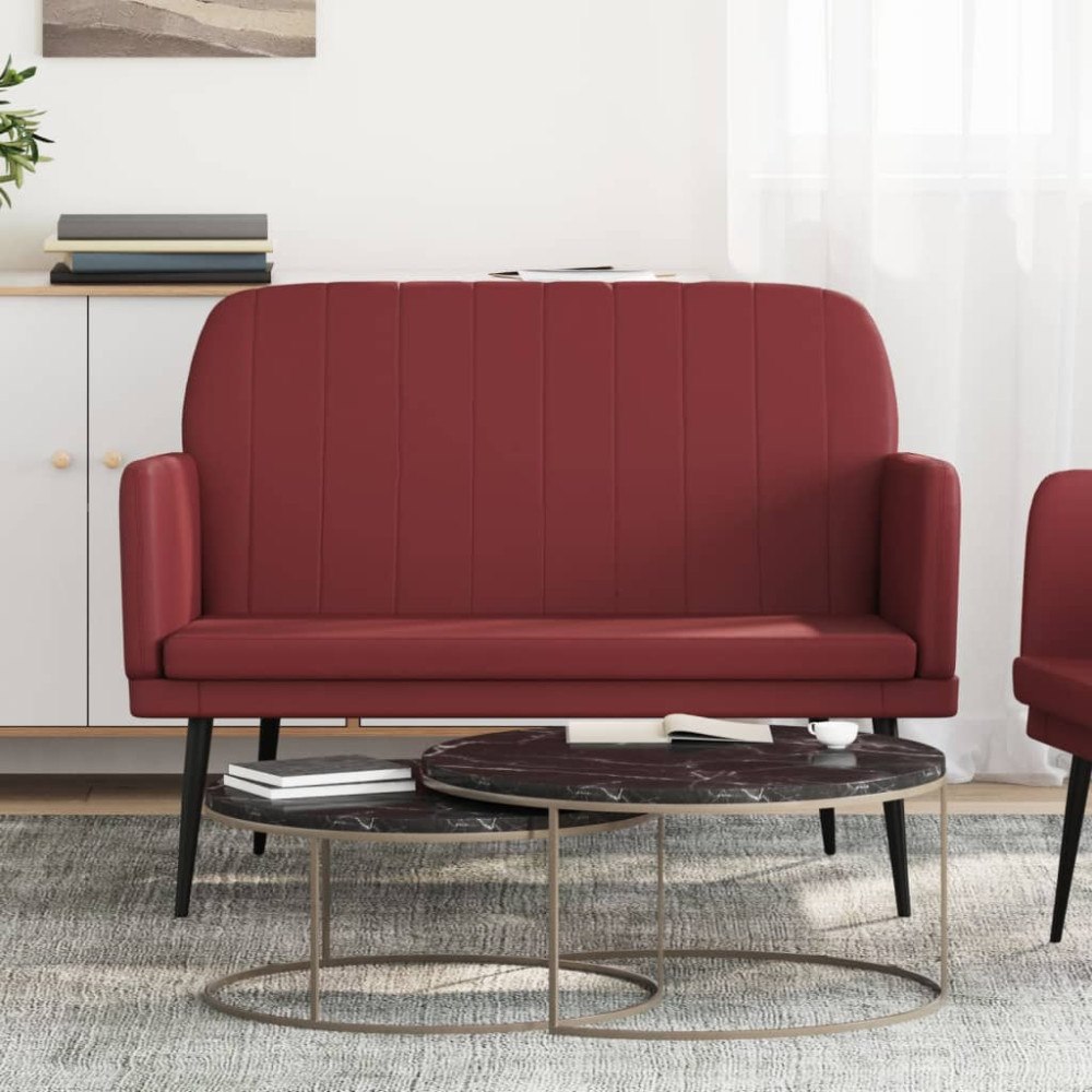 vidaXL Bänk vinröd 107x80x81 cm konstläder