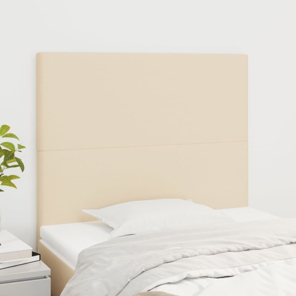 vidaXL Sänggavel creme 80x5x118/128 cm tyg