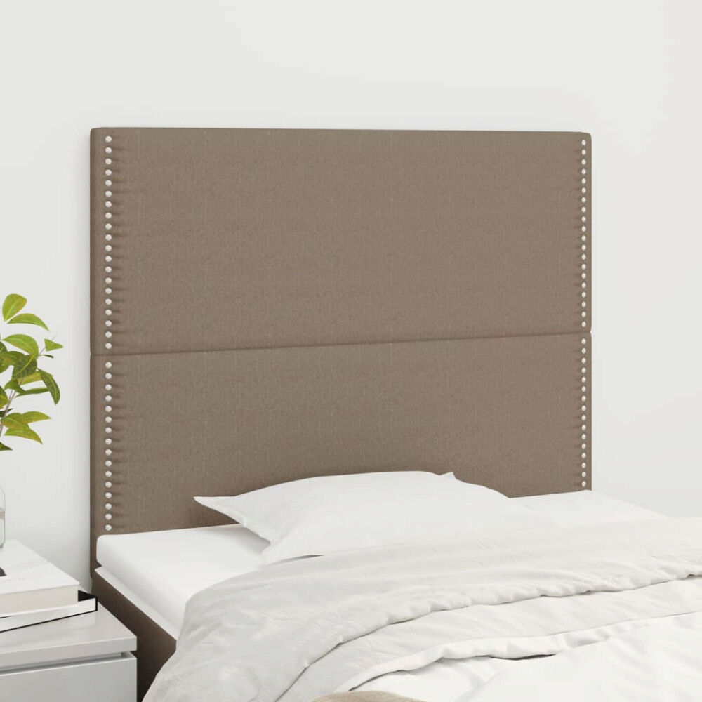 vidaXL Sänggavel taupe 80x5x118/128 cm tyg