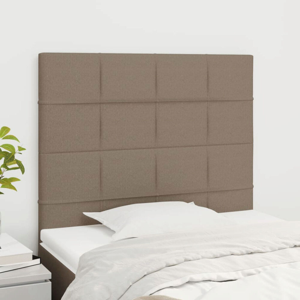 vidaXL Sänggavel taupe 80x5x118/128 cm tyg