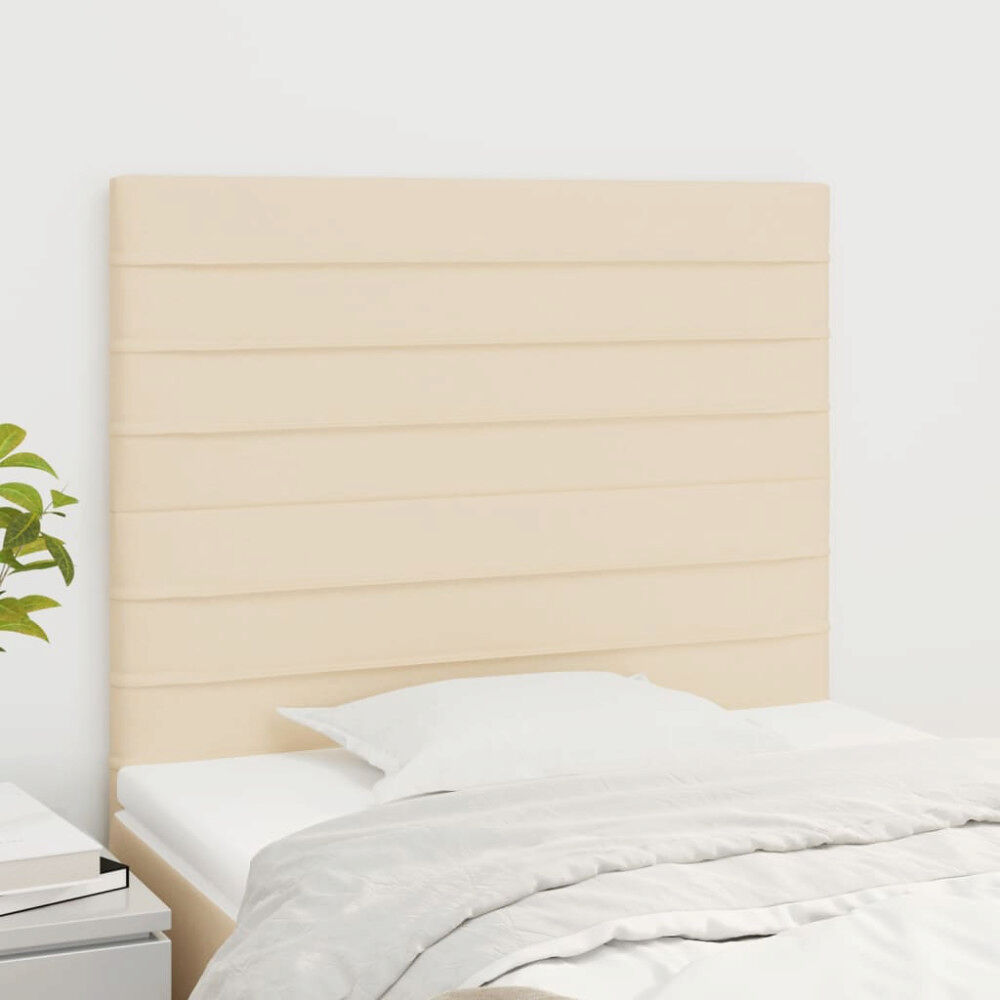 vidaXL Sänggavel creme 80x5x118/128 cm tyg