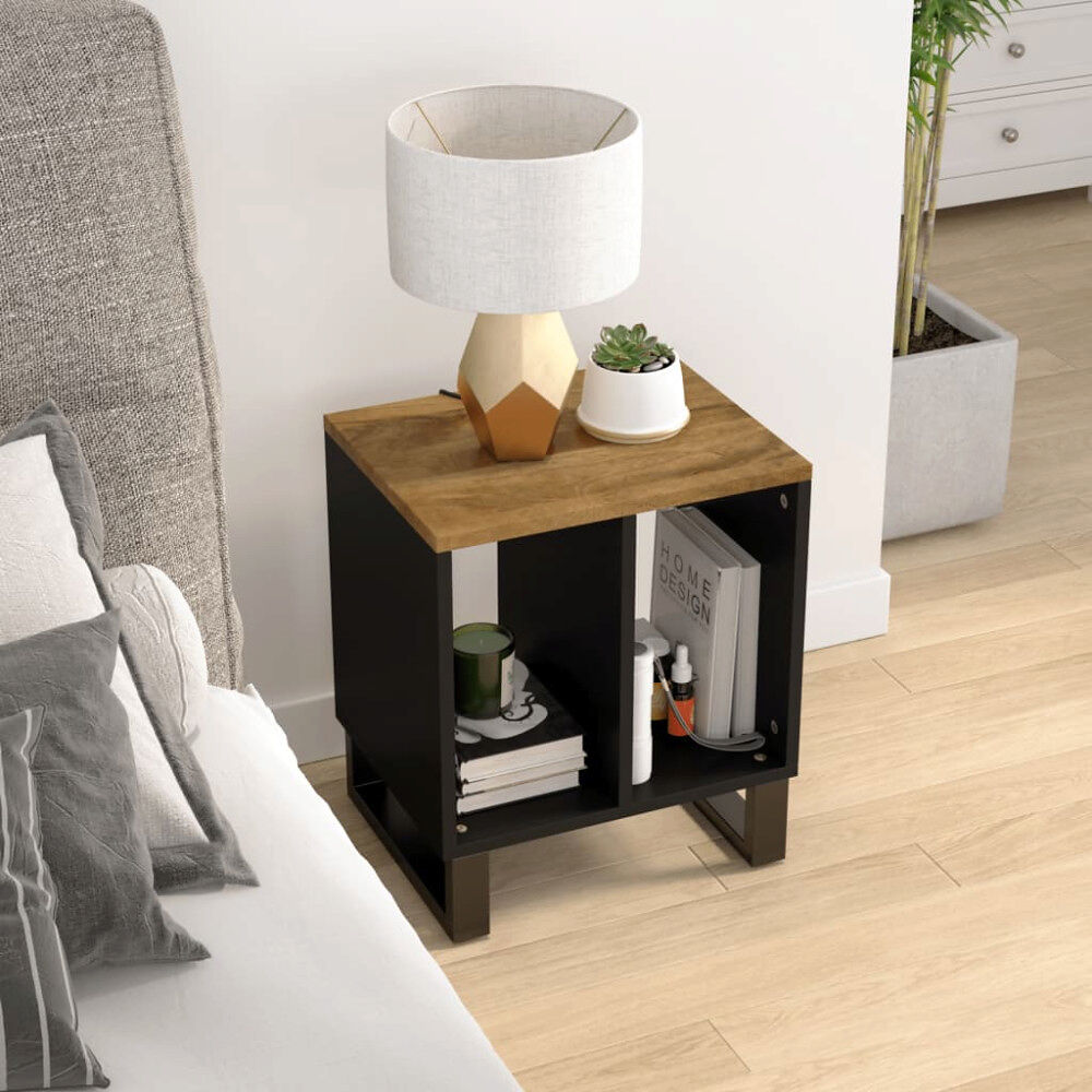 vidaXL Sidobord 40x31x46 cm massivt mangoträ och konstruerat trä