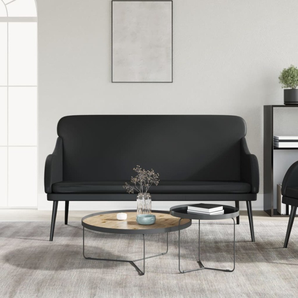 vidaXL Bänk svart 110x76x80 cm konstläder