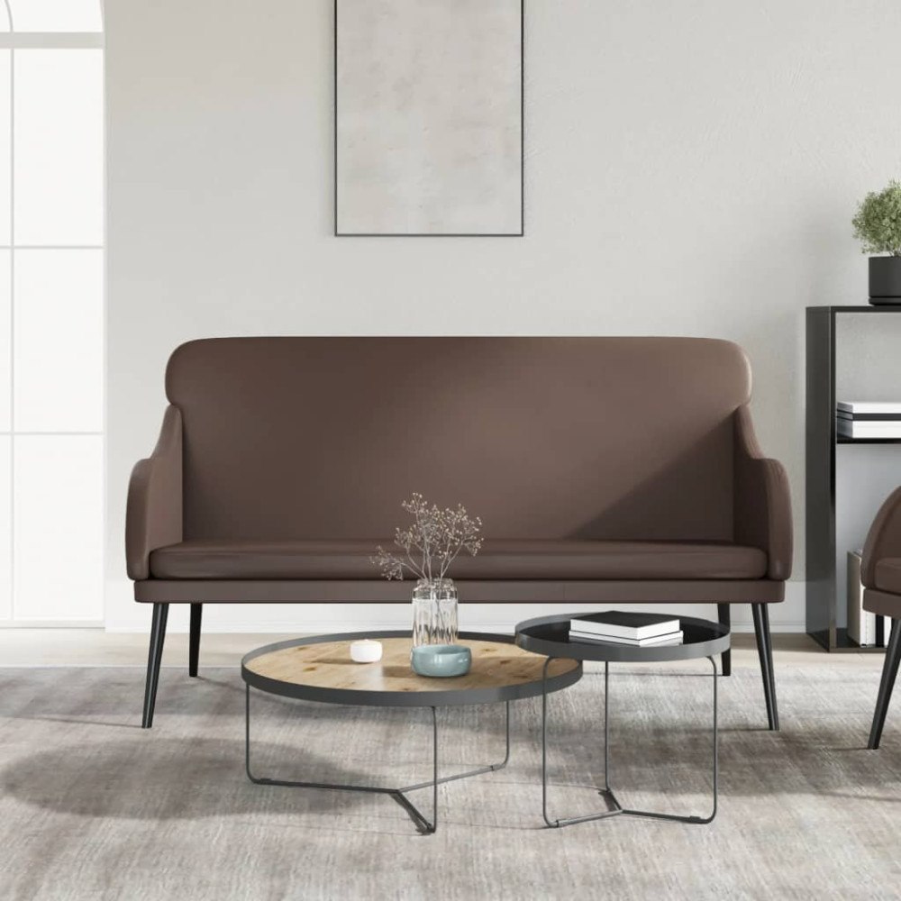 vidaXL Bänk brun 110x76x80 cm konstläder