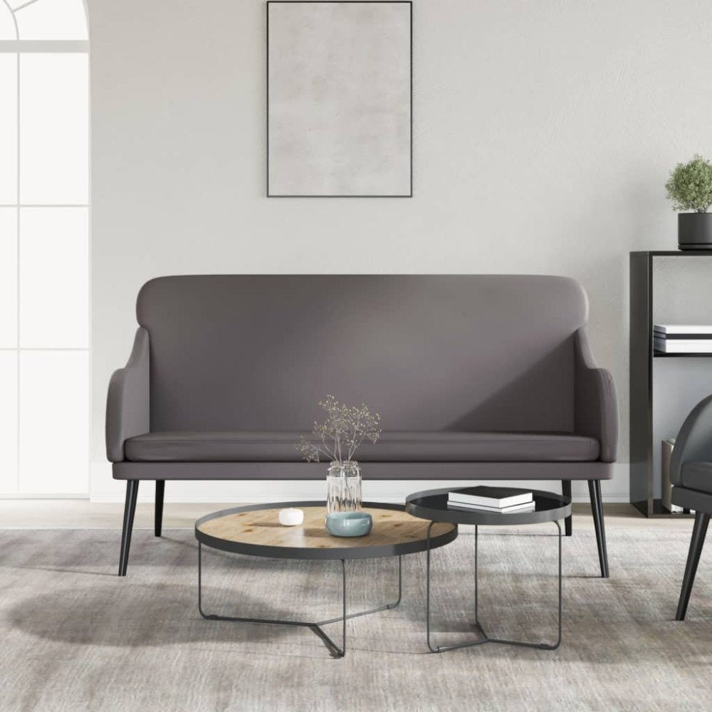 vidaXL Bänk grå 110x76x80 cm konstläder