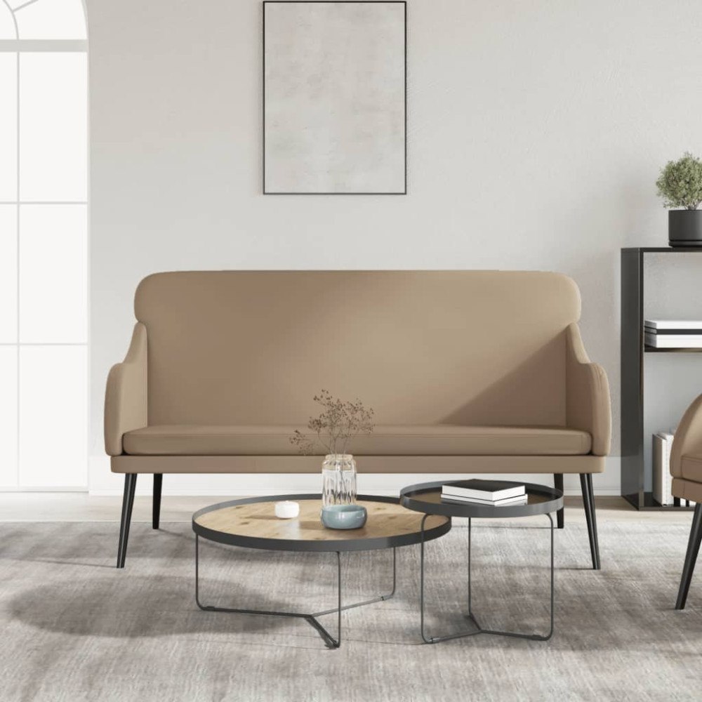 vidaXL Bänk cappuccino 110x76x80 cm konstläder