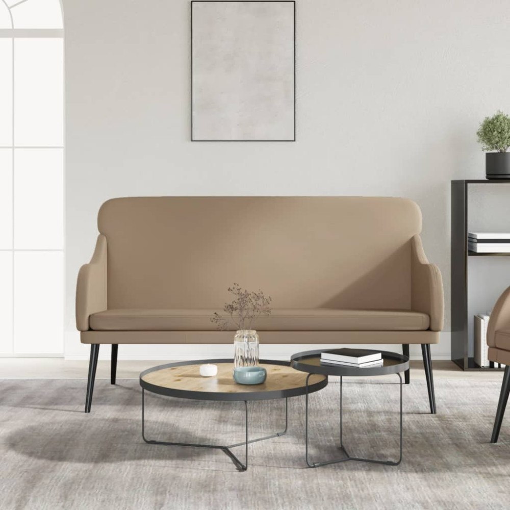 vidaXL Bänk cappuccino 110x76x80 cm konstläder