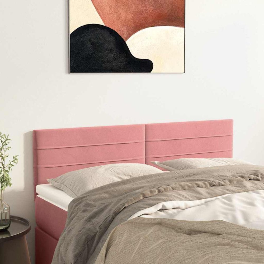 vidaXL Sänggavlar Rosa 144x5x78/88 cm Sammet