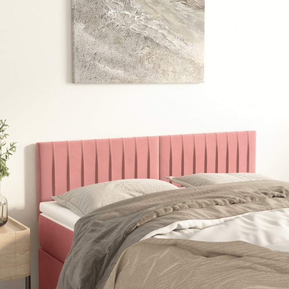 vidaXL Sänggavlar rosa 144x5x78/88 cm sammet