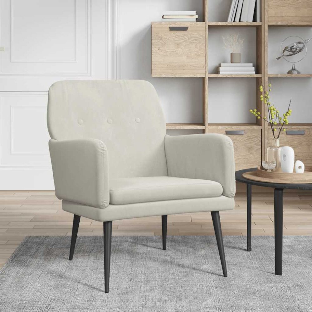 vidaXL Loungestol gräddvit 62x79x79 cm sammet