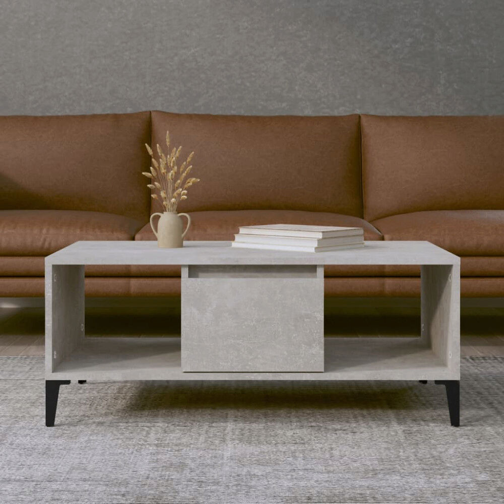 vidaXL Soffbord betonggrå 90x50x36,5 cm konstruerat trä