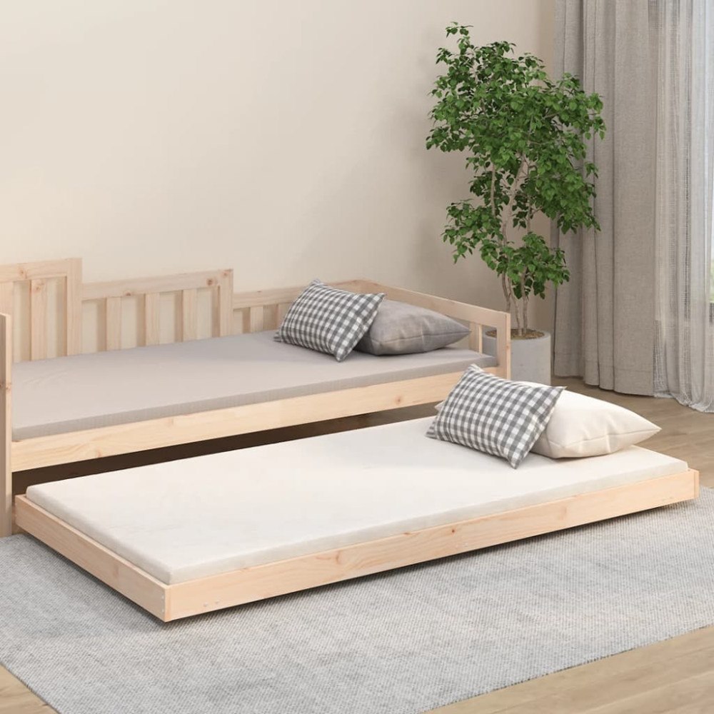 vidaXL Sängram utan madrass 100x200 cm massiv furu