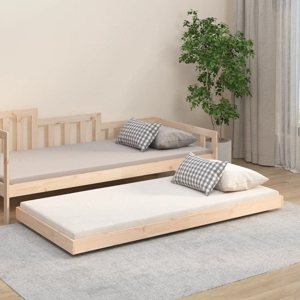 vidaXL Sängram utan madrass 75x190 cm massiv furu