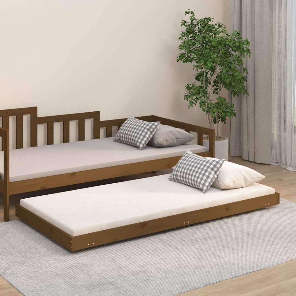 vidaXL Dagbädd honungsbrun 75x190 cm massiv furu