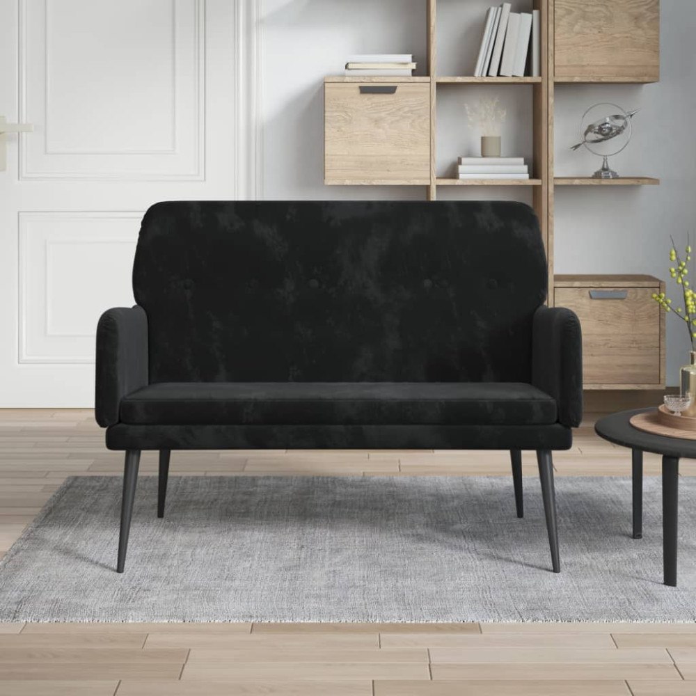vidaXL Bänk svart 108x79x79 cm sammet
