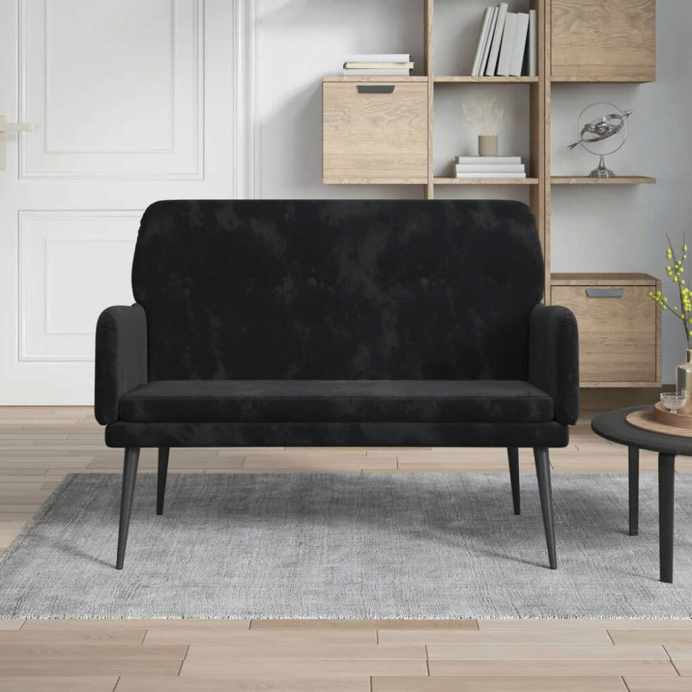 vidaXL Bänk svart 108x79x79 cm sammet