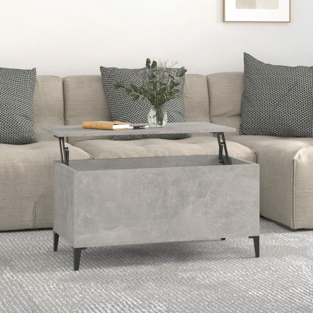 vidaXL Soffbord betonggrå 90x44,5x45 cm konstruerat trä