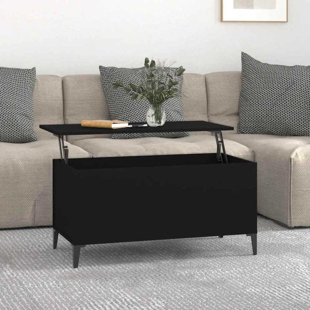 vidaXL Soffbord svart 90x44,5x45 cm konstruerat trä