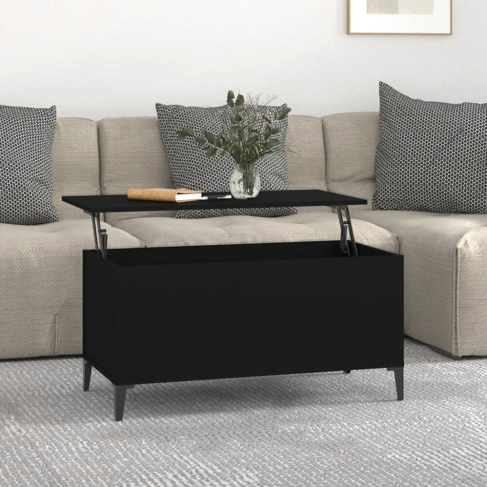 vidaXL Soffbord svart 90x44,5x45 cm konstruerat trä