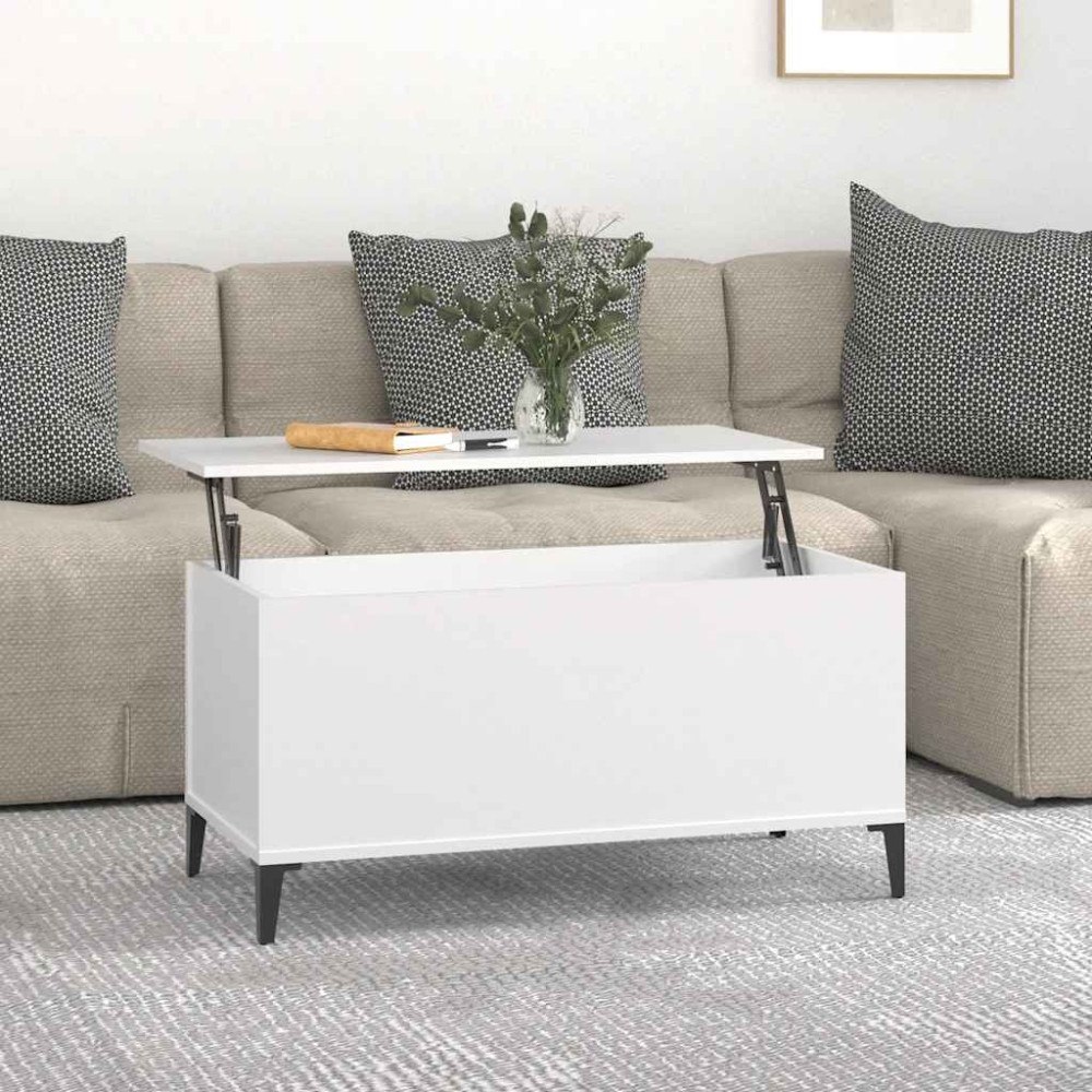 vidaXL Soffbord vit 90x44,5x45 cm konstruerat trä