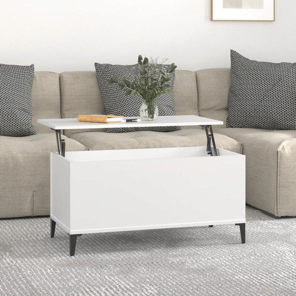 vidaXL Soffbord vit 90x44,5x45 cm konstruerat trä