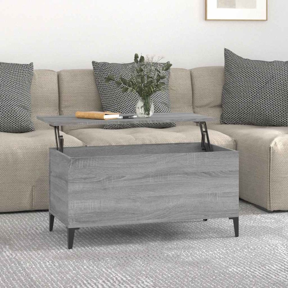 vidaXL Soffbord grå sonoma 90x44,5x45 cm konstruerat trä