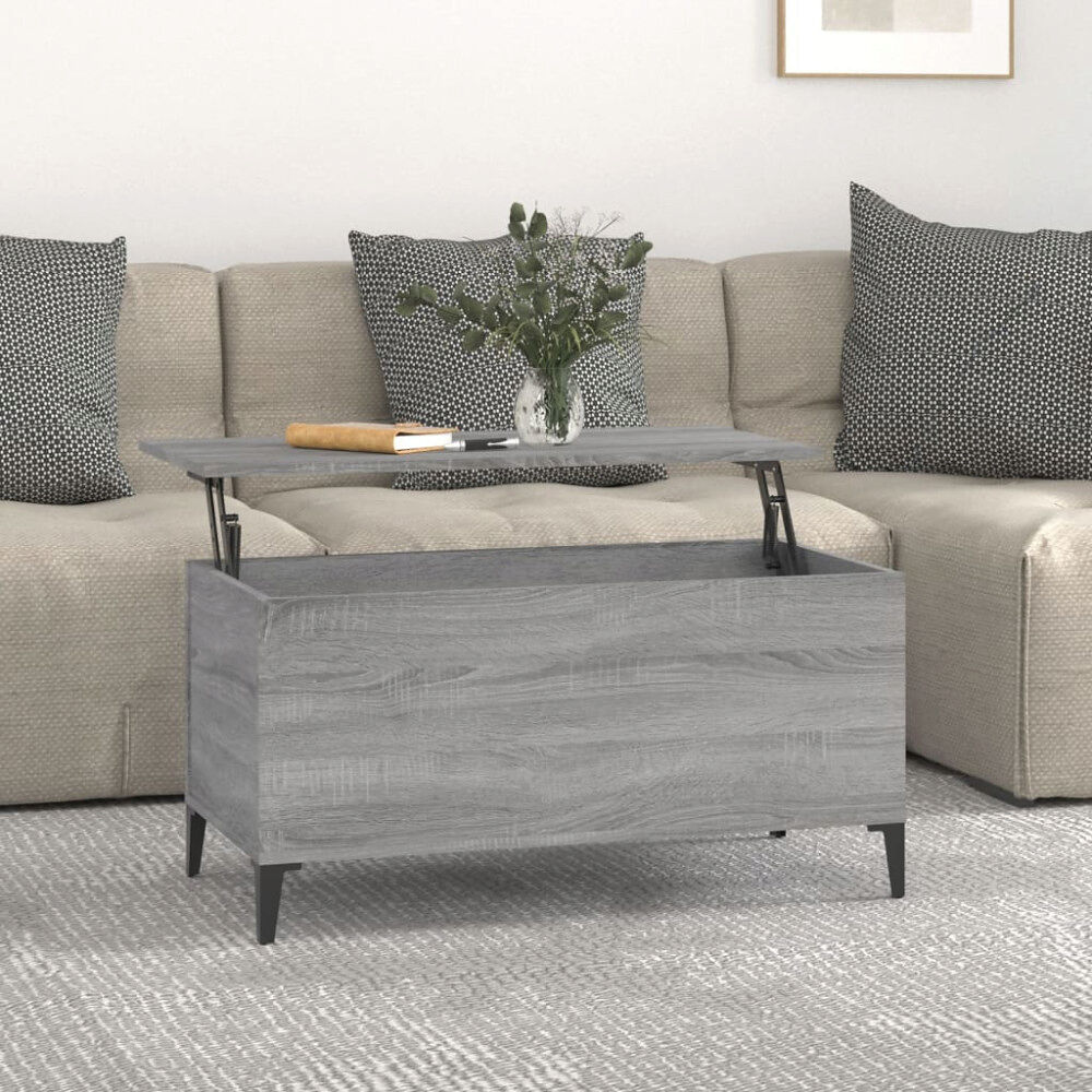 vidaXL Soffbord grå sonoma 90x44,5x45 cm konstruerat trä