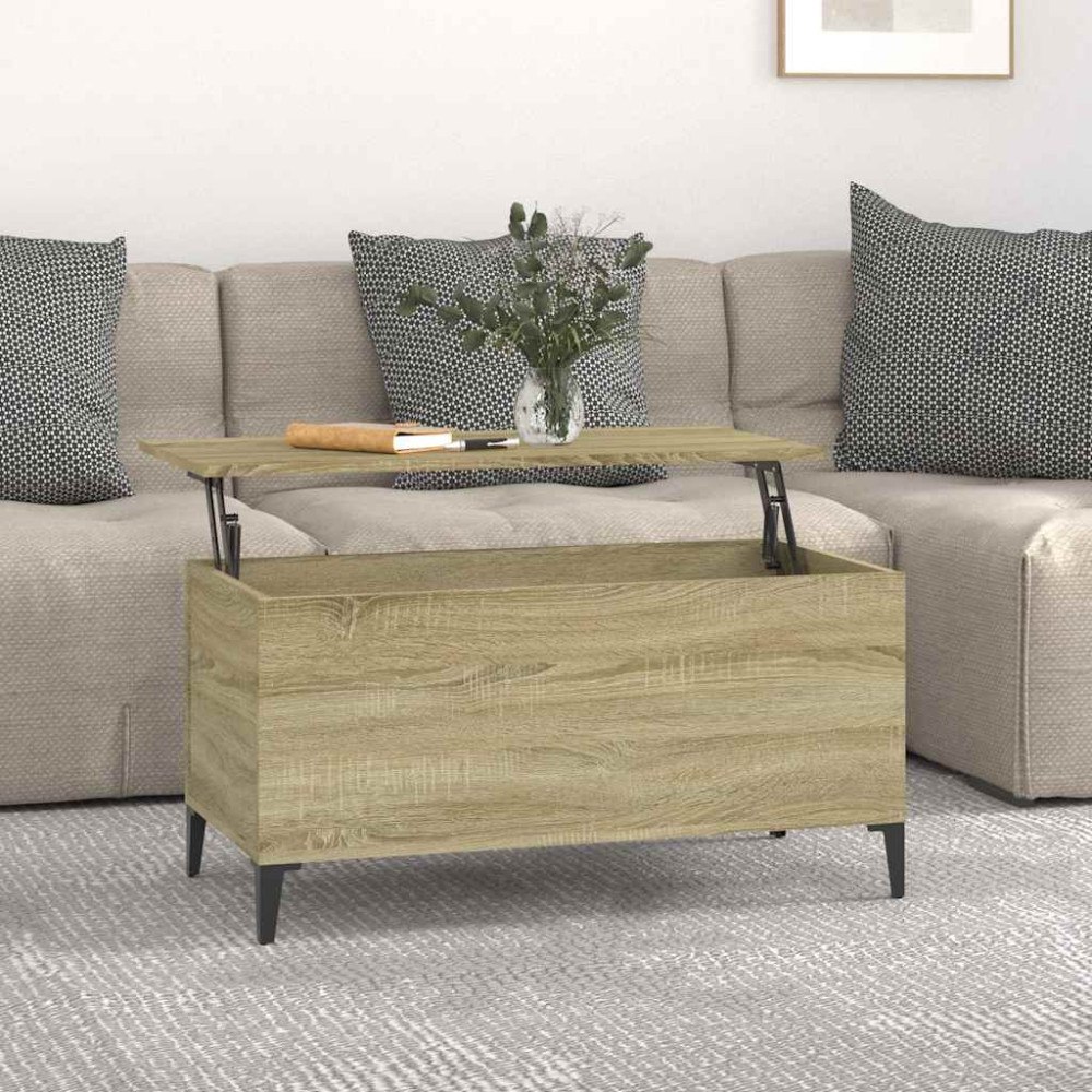 vidaXL Soffbord sonoma-ek 90x44,5x45 cm konstruerat trä