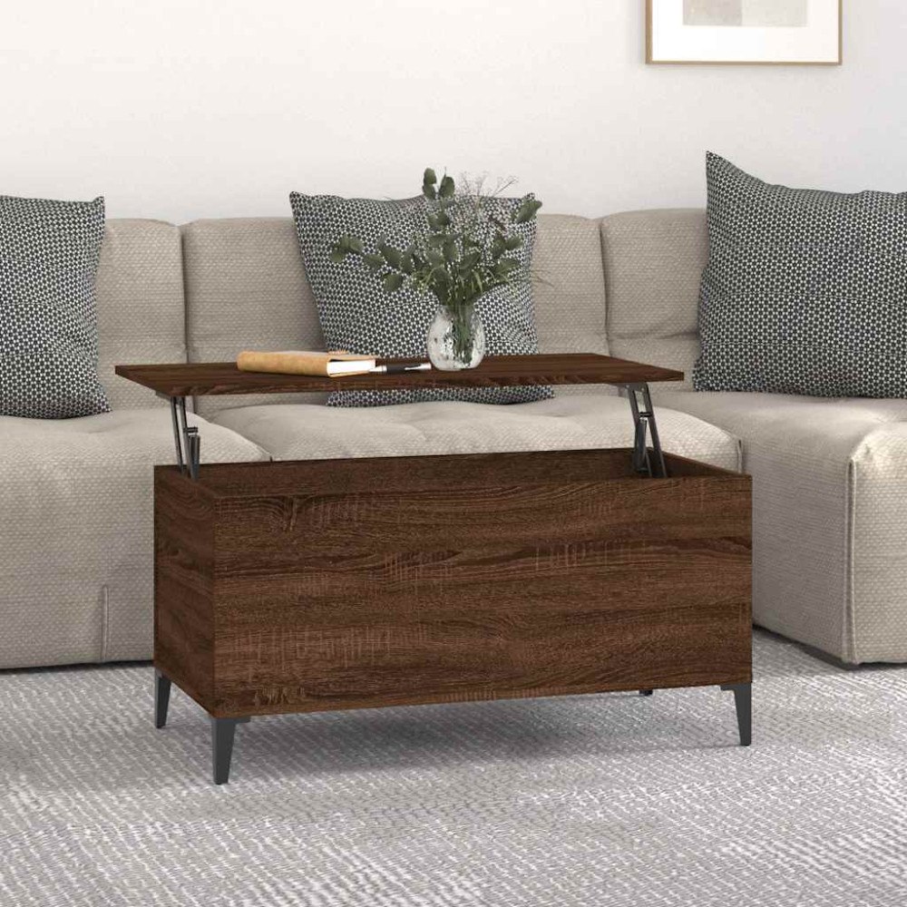 vidaXL Soffbord brun ek 90x44,5x45 cm konstruerat trä
