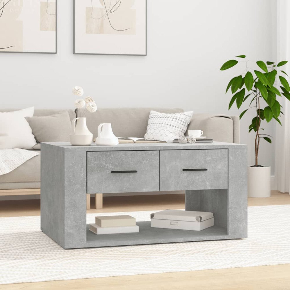 vidaXL Soffbord betonggrå 80x50x40 cm konstruerat trä