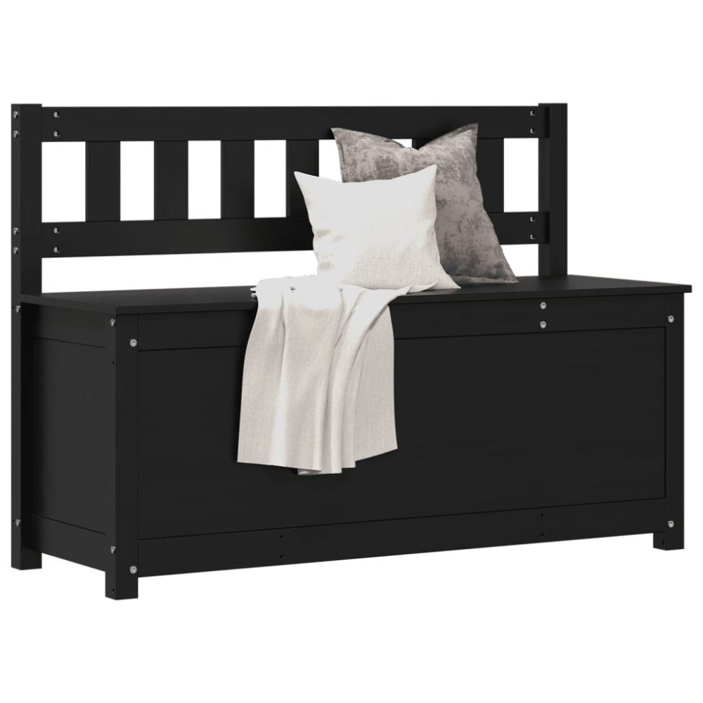 vidaXL Bänk svart 110x41x76,5 cm massiv furu