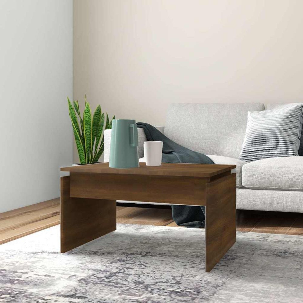 vidaXL Soffbord brun ek 68x50x38 cm konstruerat trä