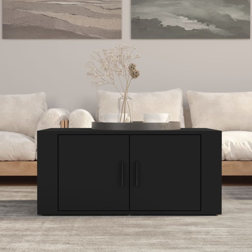 vidaXL Soffbord svart 80x50x36 cm konstruerat trä